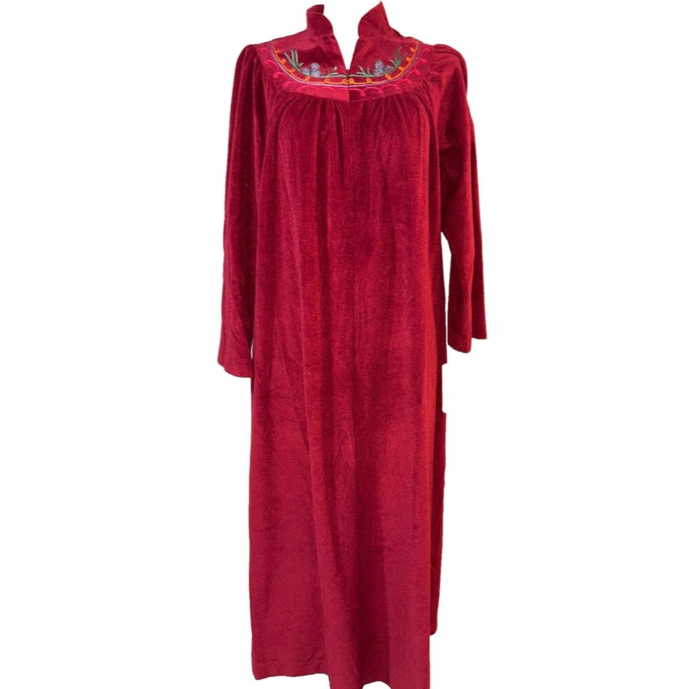 Shadowline Vintage NWT 1982 Womens Long Velour Robe/Nightgown/House Dress size S